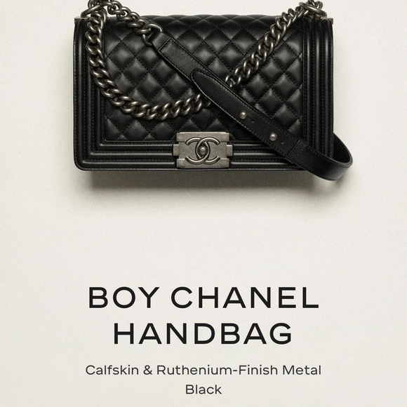 CHANEL Black Boy Handbag with Quilted Leather and Chain Strap - Picture 2 of 9